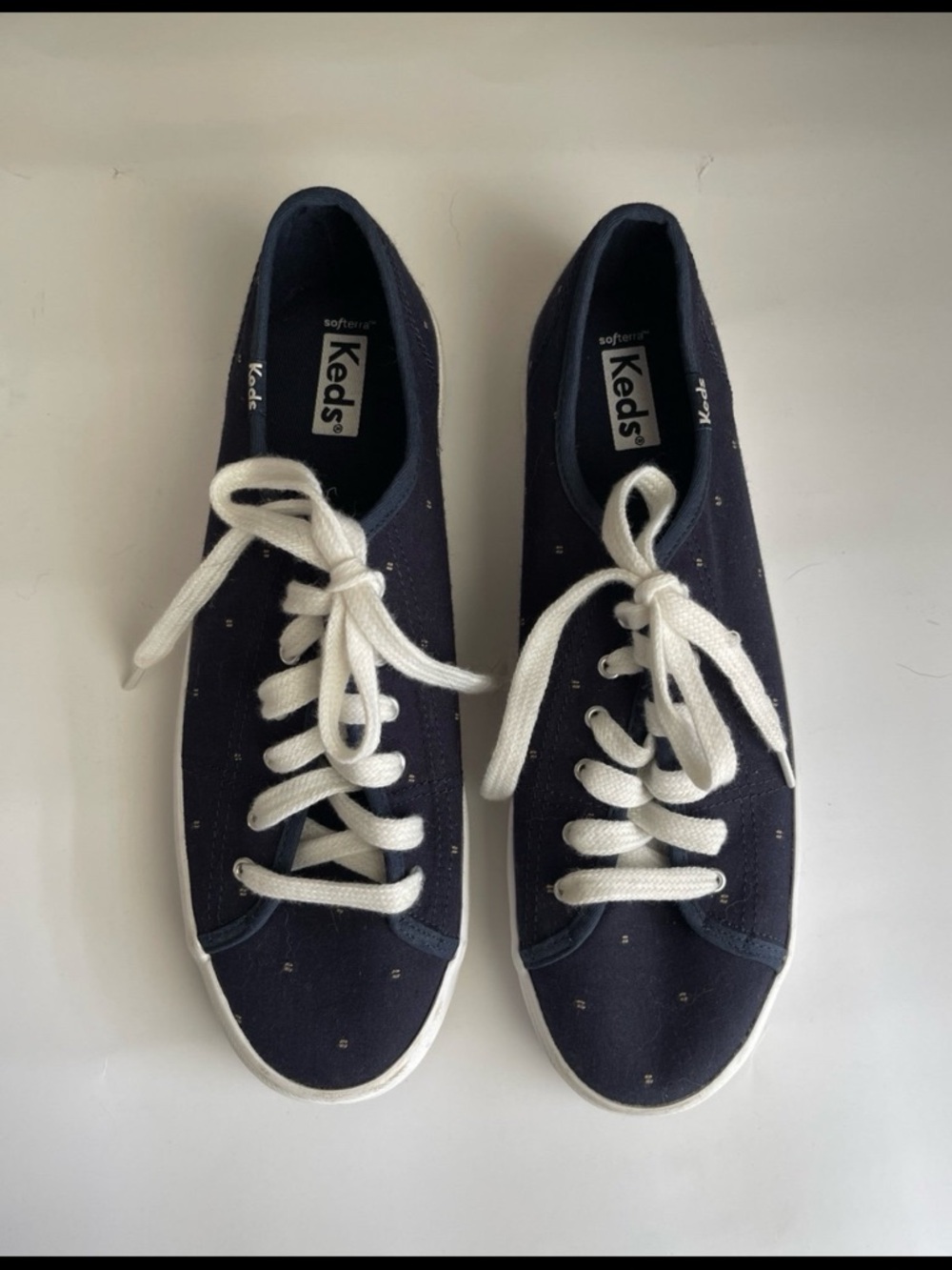 Keds Navy Canvas Sneakers with White Laces - Picture 2 of 5